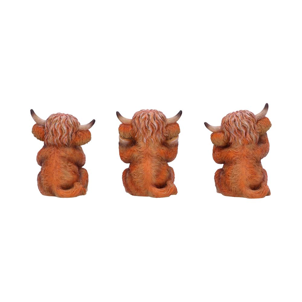Three Wise Highland Cows  9.6cm
