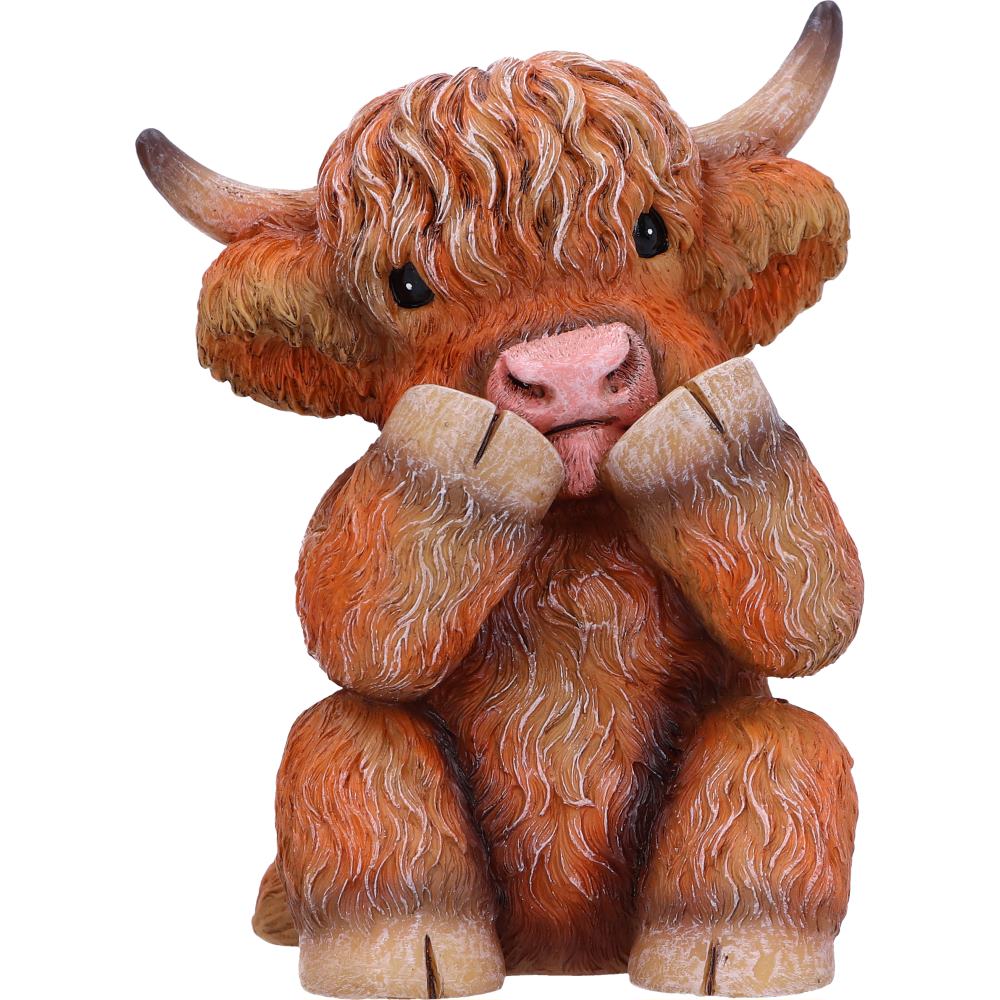 Three Wise Highland Cows  9.6cm