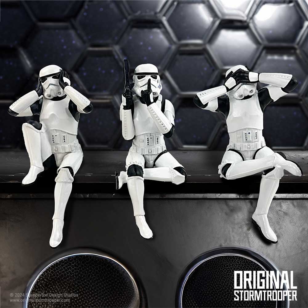 Three Wise Sitting Stormtroopers  11cm