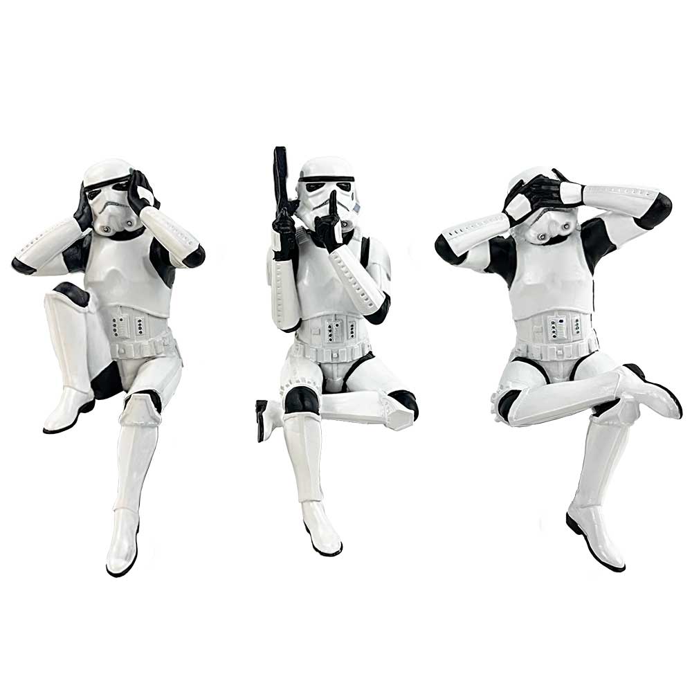 Three Wise Sitting Stormtroopers  11cm