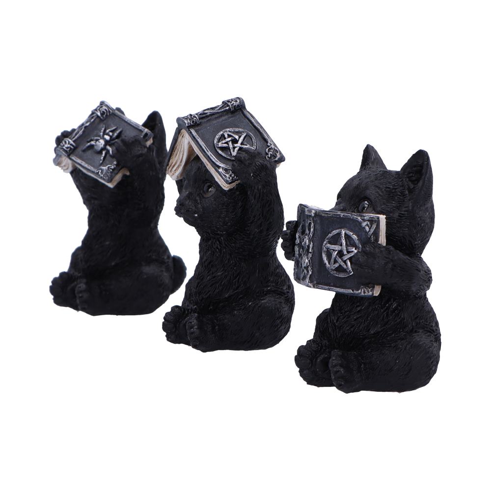 Three wise spell cats  8.5cm