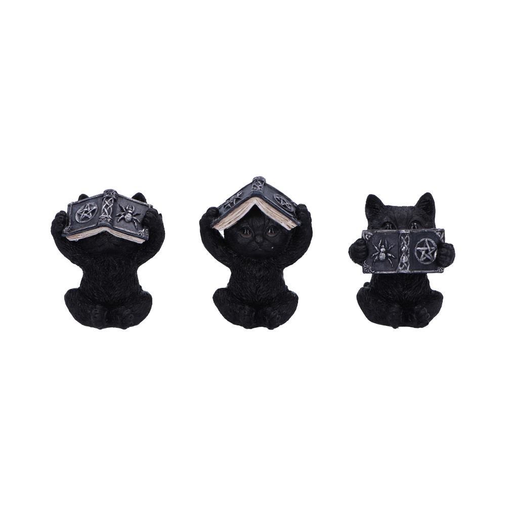 Three wise spell cats  8.5cm